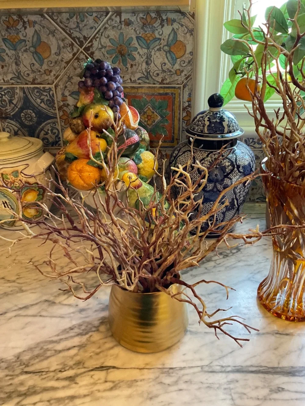 Plastic faux branches, vases NOT included, great for Lenten decor 19 stems